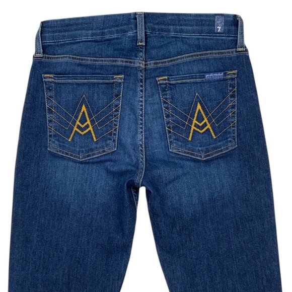 7 For All Mankind 7FAM "A" Pocket Jeans 27 Bootcut Mid Rise ALTERED - Picture 9 of 13